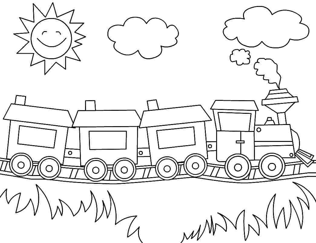 Printable Coloring Pages Transportation Train For Preschool #54526 | Tren  para colorear, Dibujo tren, Libro de colores