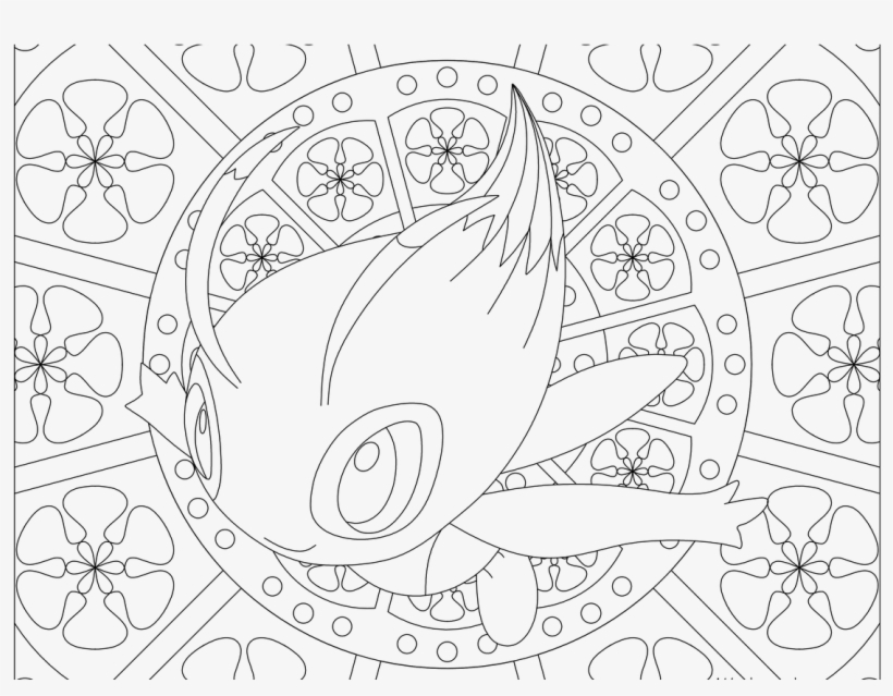 Adult Pokemon Coloring Page Celebi - Adult Pokemon Coloring Pages PNG Image  | Transparent PNG Free Download on SeekPNG
