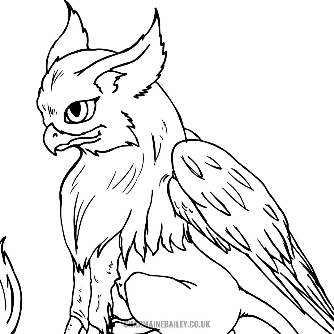 Cute Griffin Colouring Page for All Ages - Etsy