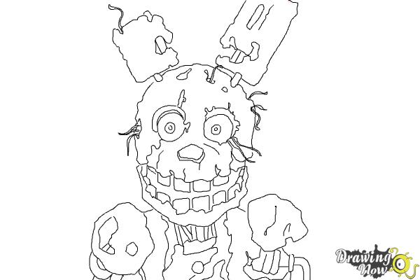 How to Draw Springtrap from Five Nights At Freddy'S 3 - DrawingNow