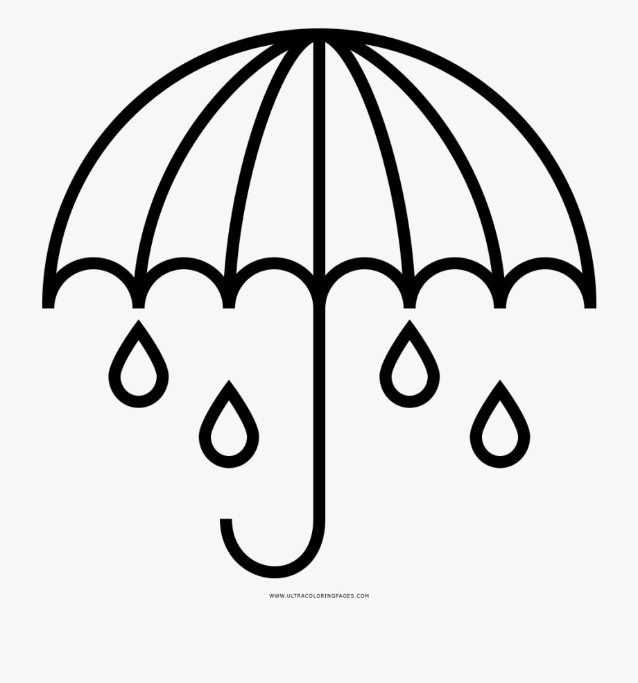 Umbrella Rain Coloring Page - Guarda Chuva Para Pintar ...