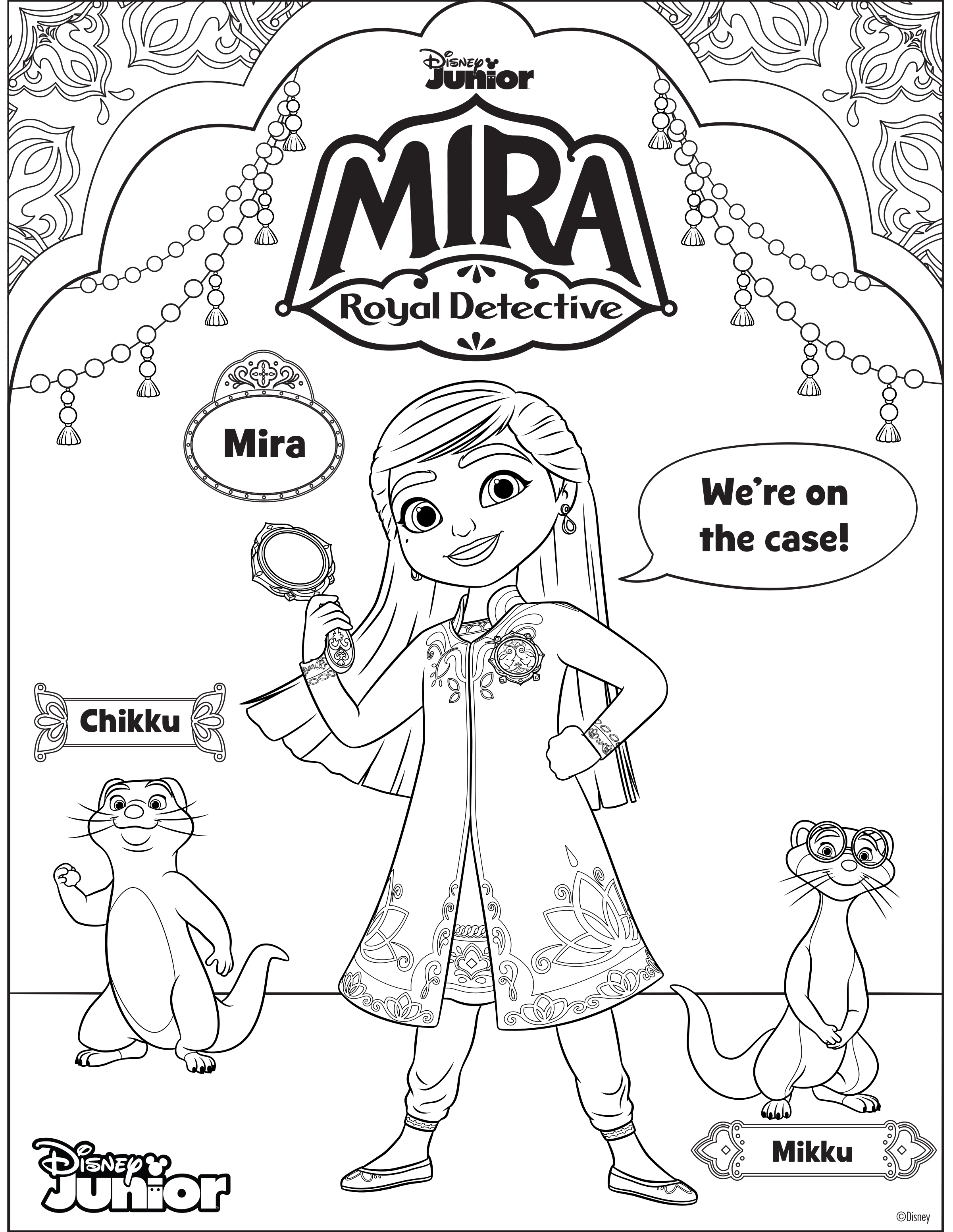 Enjoy These Three Mira, Royal Detective Coloring Sheets! | Disney News