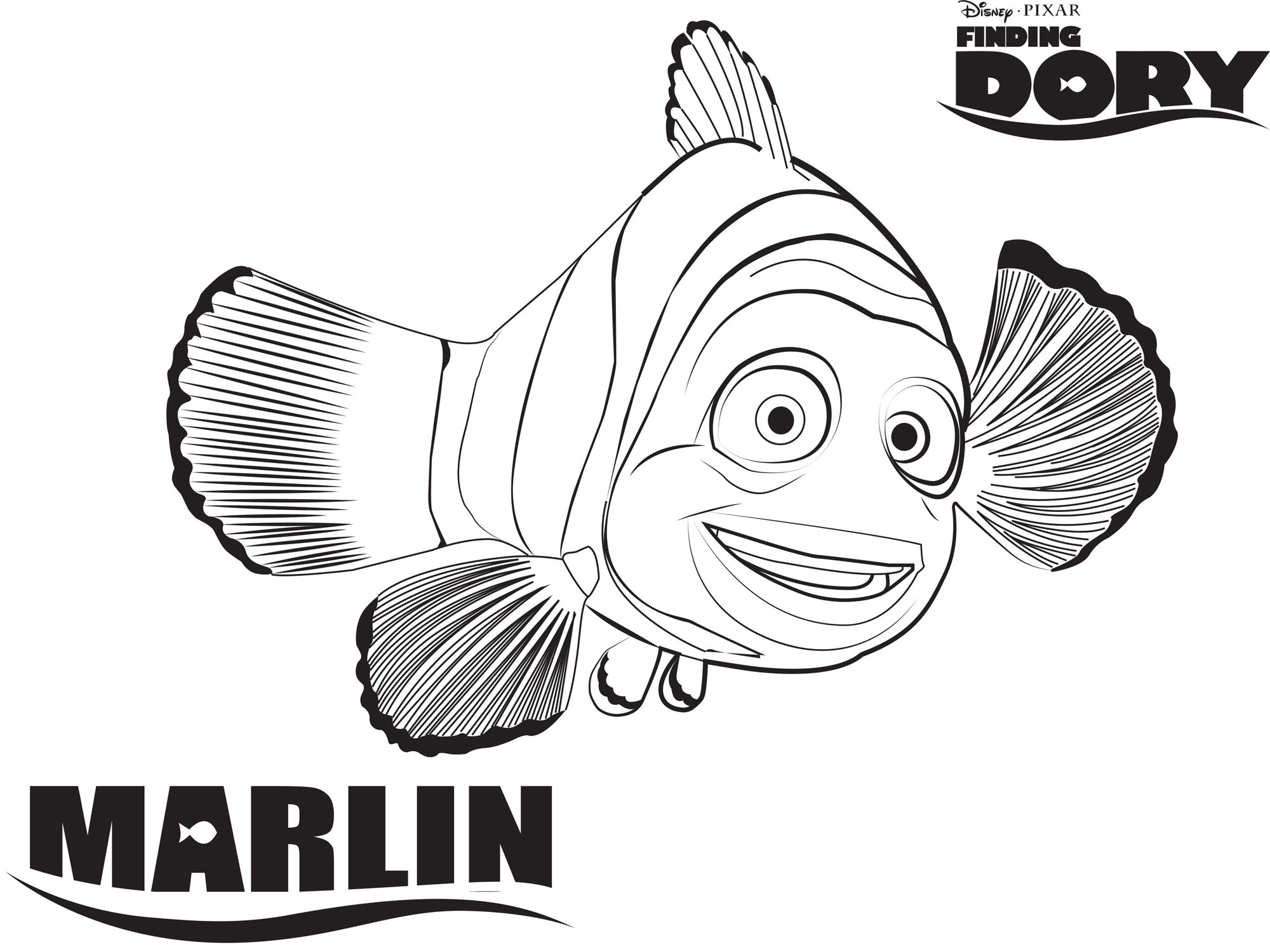 Marlin – Finding Dory Coloring Pages – Disney Movies List