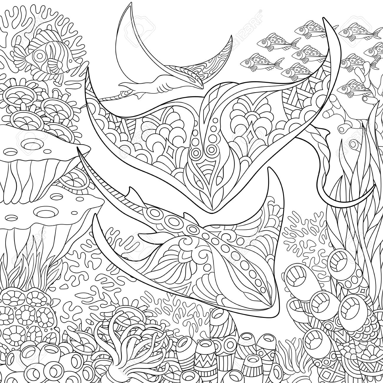 Coloring Page : Coloring Page Free For Adults Landscapen Scene ...