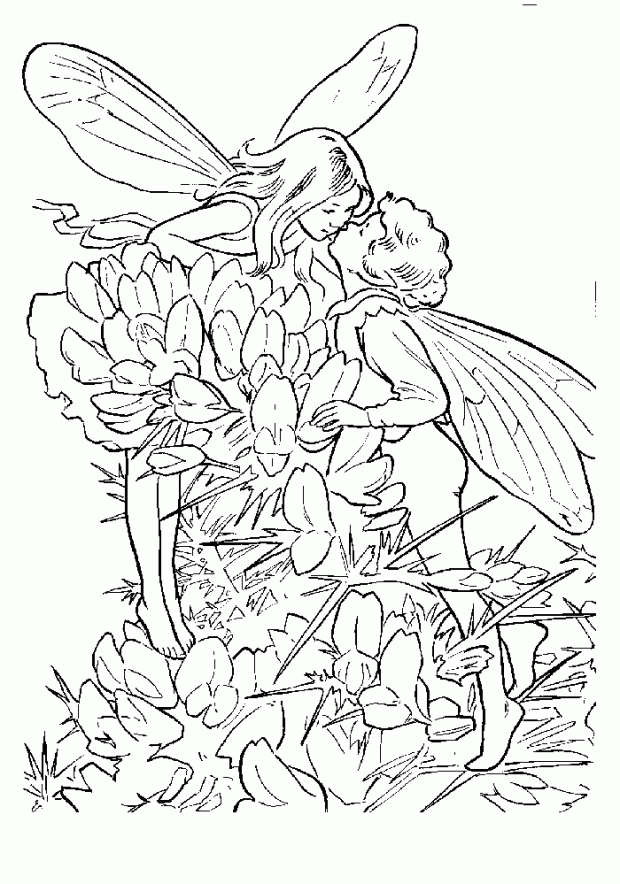 Free printable fairies coloring pages 4 : Fullcoloringpages.com