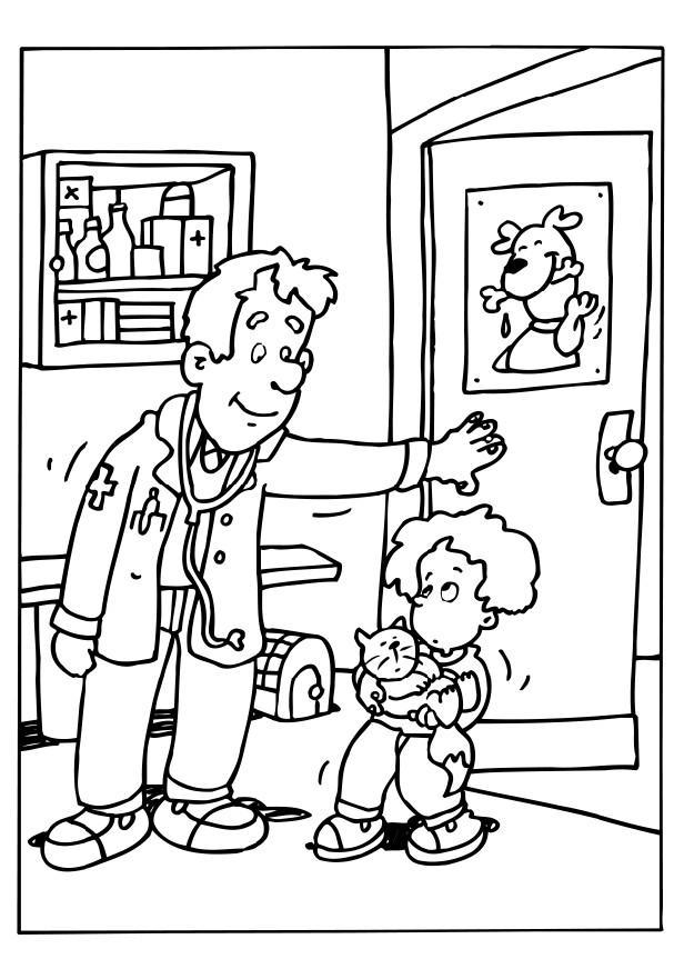 Coloring page veterinary surgeon - img 6490.