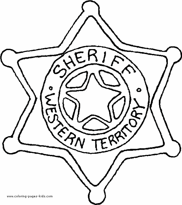 sheriff star coloring sheet for kids