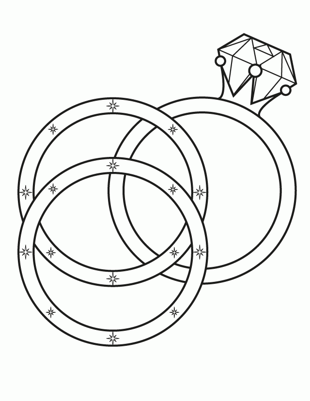 Wedding Rings - Free Printable Coloring Pages