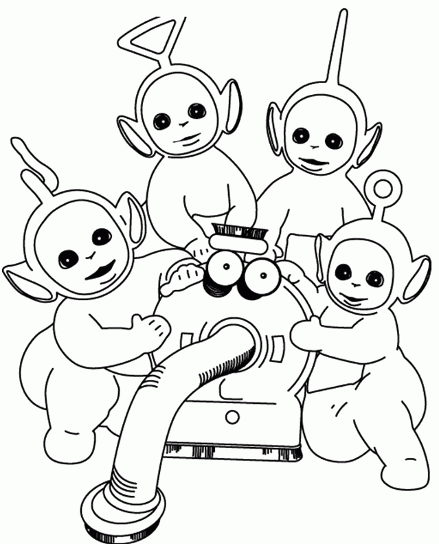 Printable Teletubbies Care Vacuum Cleaner Coloring Page - Coloring Home
