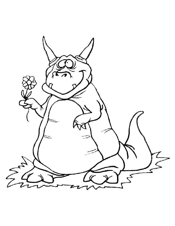 dragon with flowers coloring pages | Coloring Pages