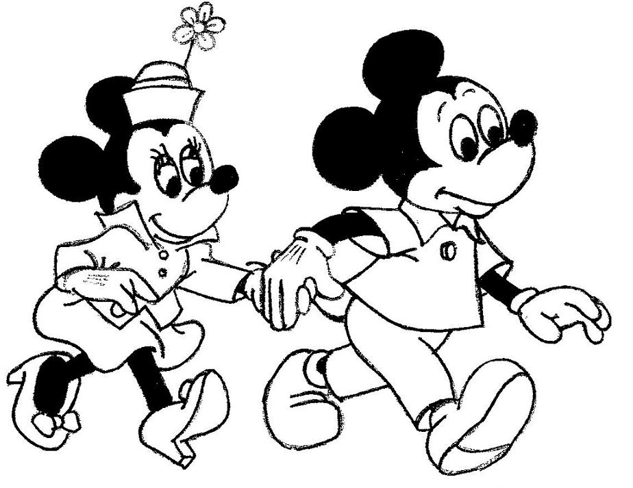 Mickey And Minnie Printable Coloring Pages | Cartoon Coloring 