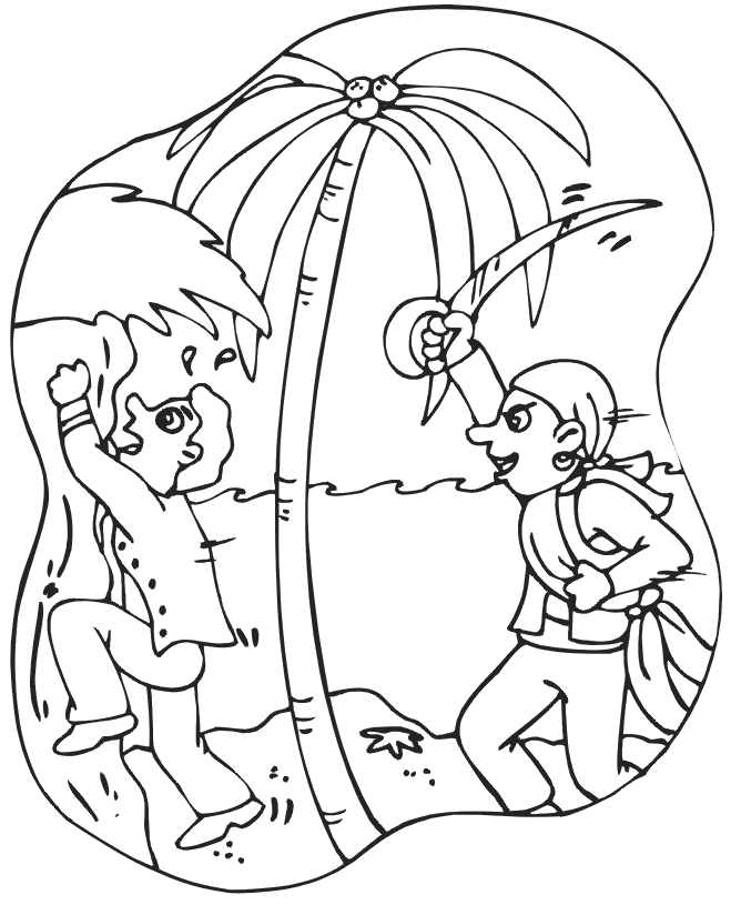 Pirate Coloring Page | Sword Fight