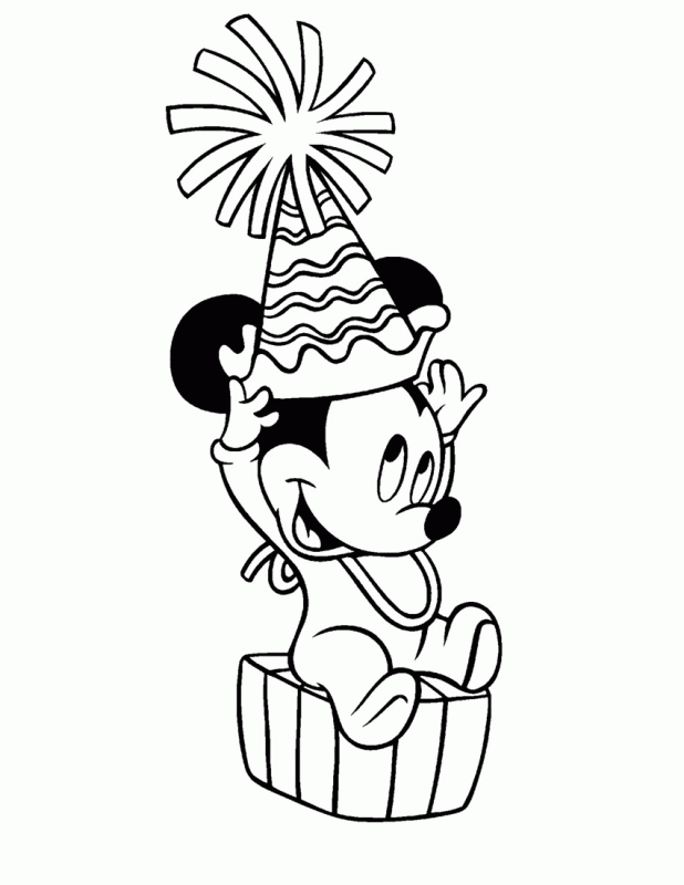Baby Mickey Walking Coloring Page | Kids Coloring Page