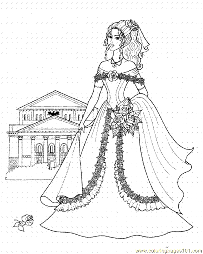 Coloring Pages Princess And Her Castle (Peoples > Royal Family 