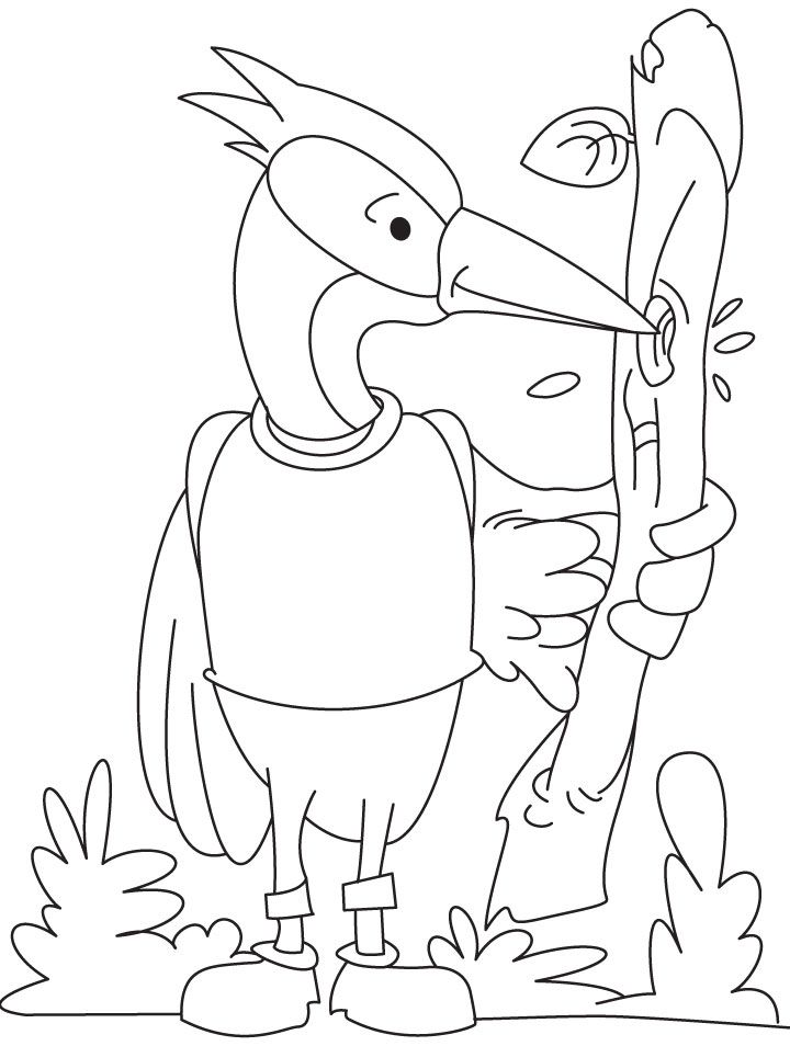Cheerful woodpecker coloring pages | Download Free Cheerful 