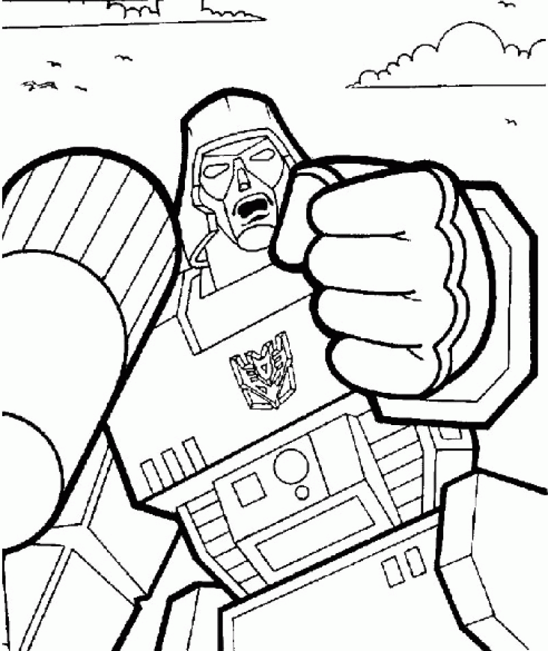 Transformers Megatron Threatened Coloring Pages - Kids Colouring Pages