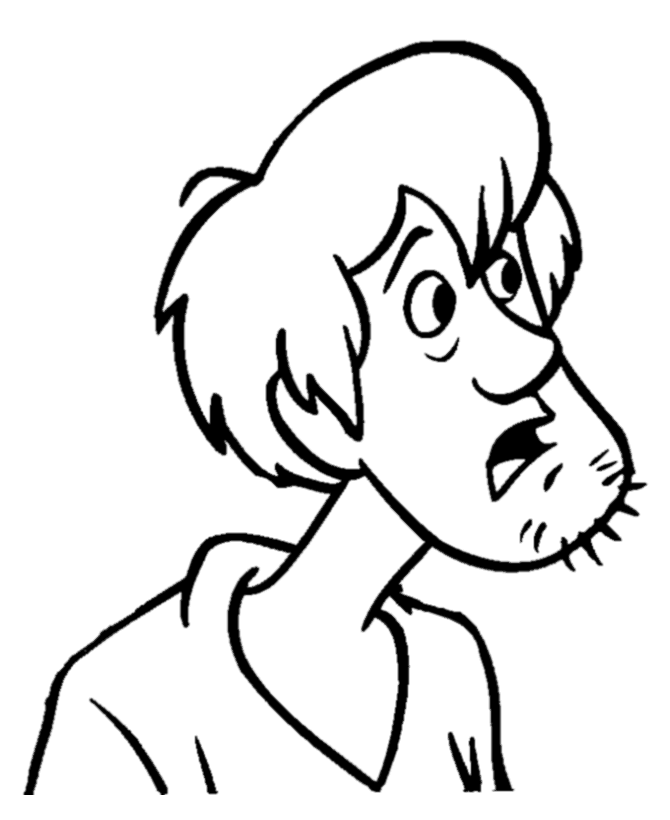 Scooby Doo Coloring Pages - Shaggy looking confused - Free 