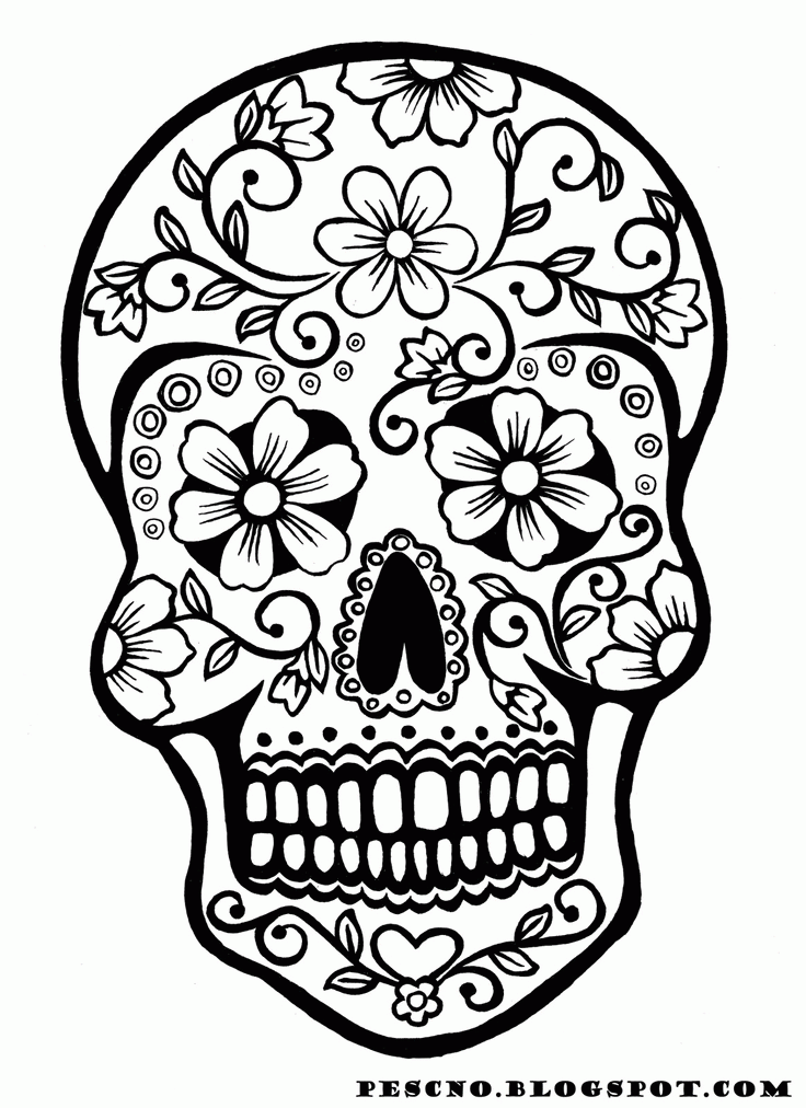 Sugar Skull Coloring Pages Free Download For Your Kids Get This 