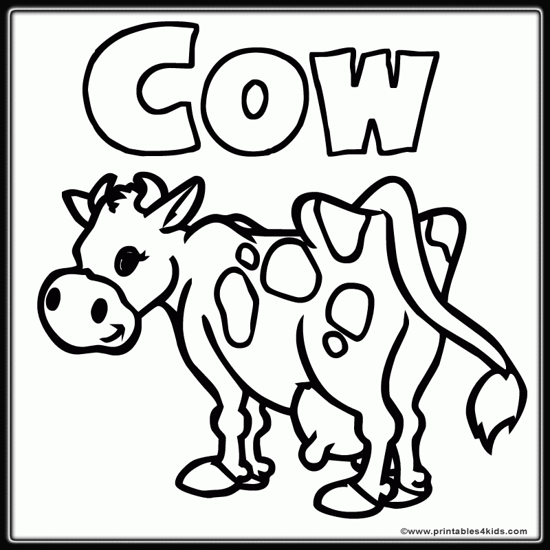 Farm Cow Coloring Page : Printables for Kids – free word search 