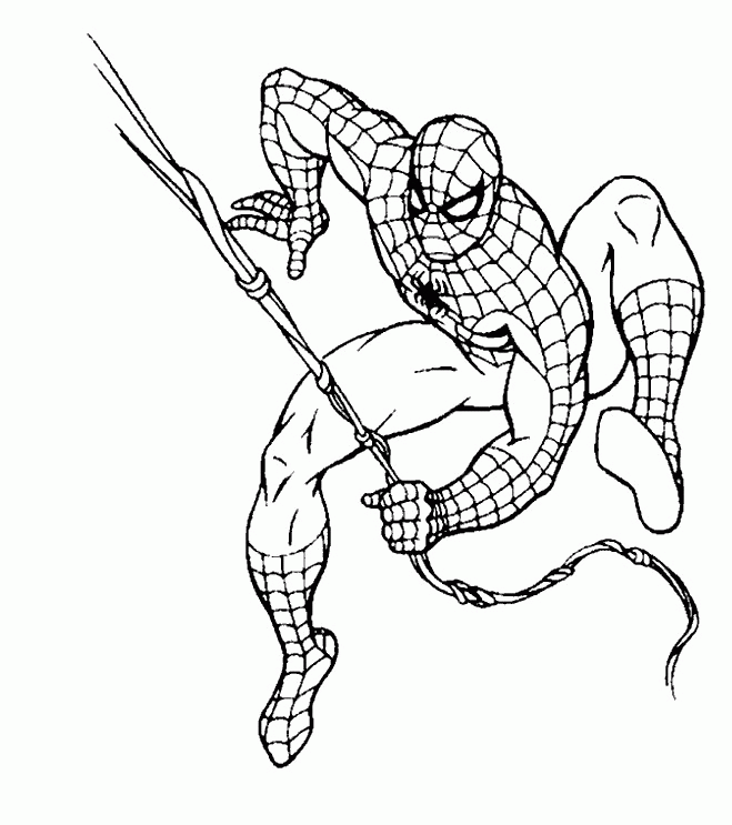 Spiderman Hold Attack Coloring Page |Spyderman coloring pages Kids 