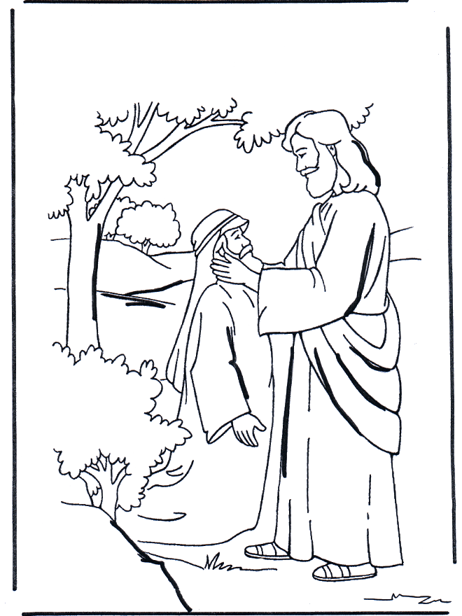 Jesus Heals The Blind Man Coloring Page - Coloring Home