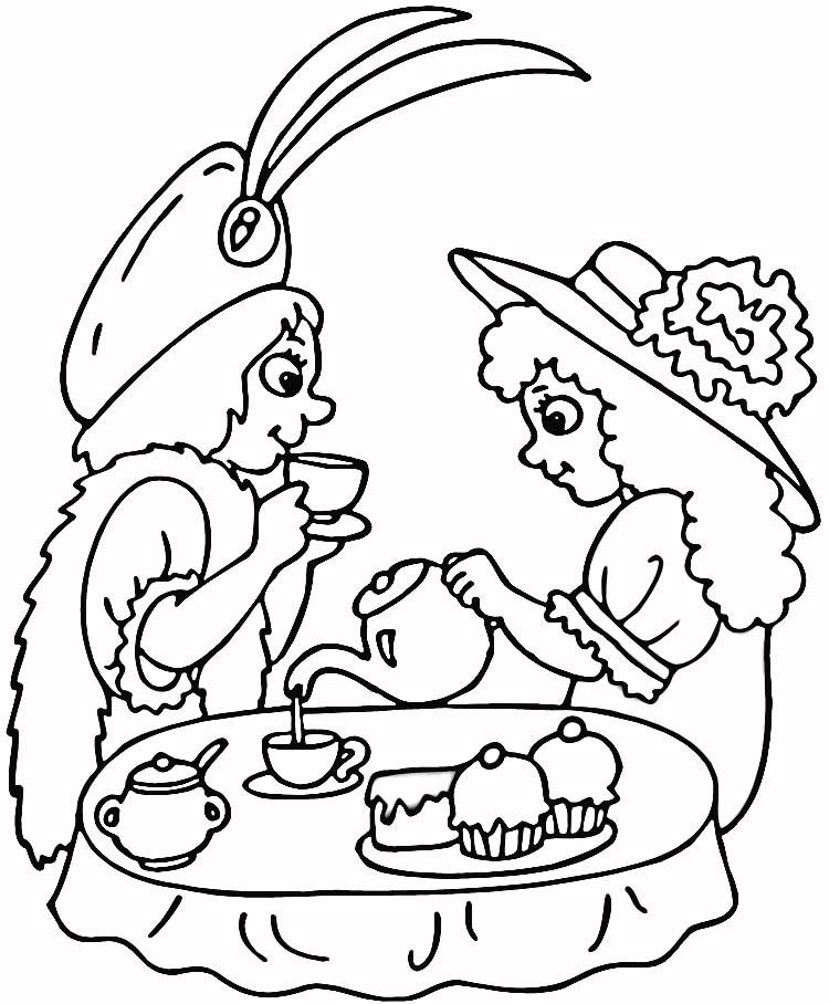 Tea Party Coloring Pages – Birthday Printable