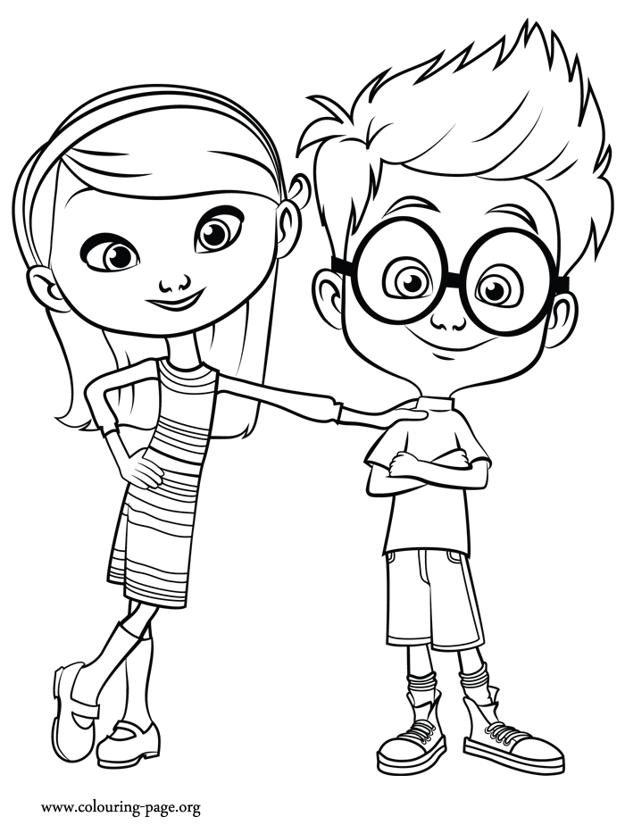 Mr. Peabody & Sherman - Sherman and Penny coloring page