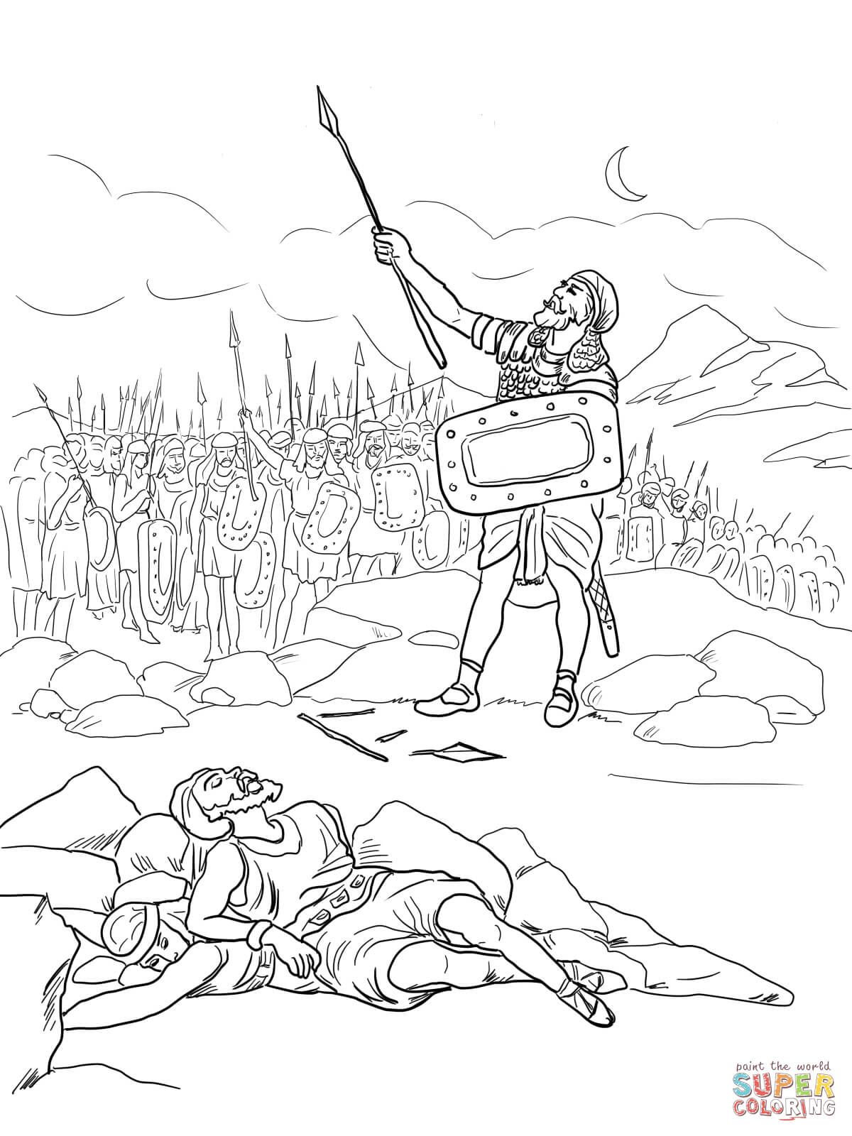 Joshua and the Israelites Cross the Jordan River coloring page ...
