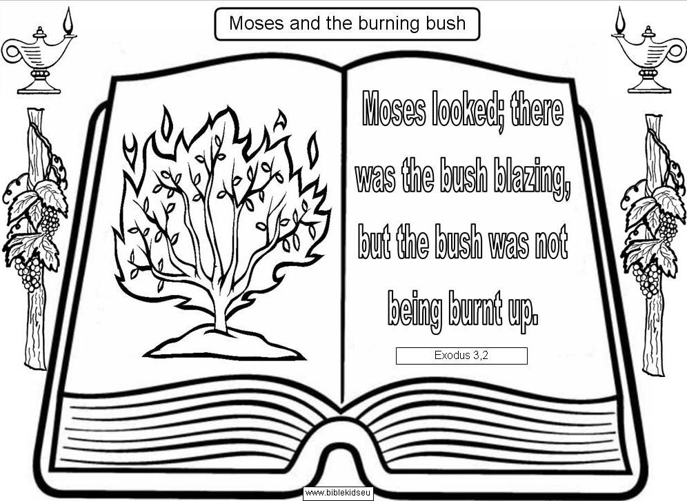Moses and burning bush coloring Pages | Moses and burning bush ...