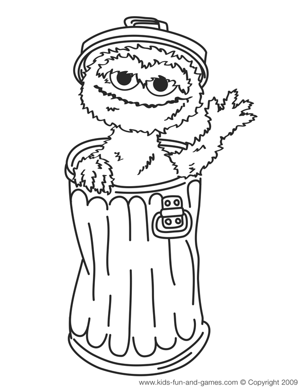 Oscar The Grouch Coloring Page