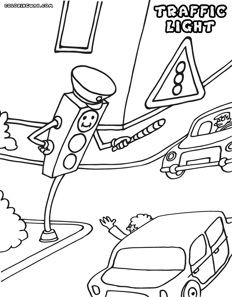 Traffic Light Coloring Page