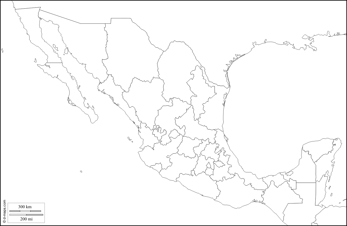 Mexico Map Coloring Page
