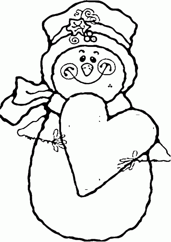Snowman Smile With Love Coloring Pages Coloring Pages For Kids ...