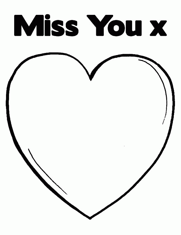 Miss You Coloring Page