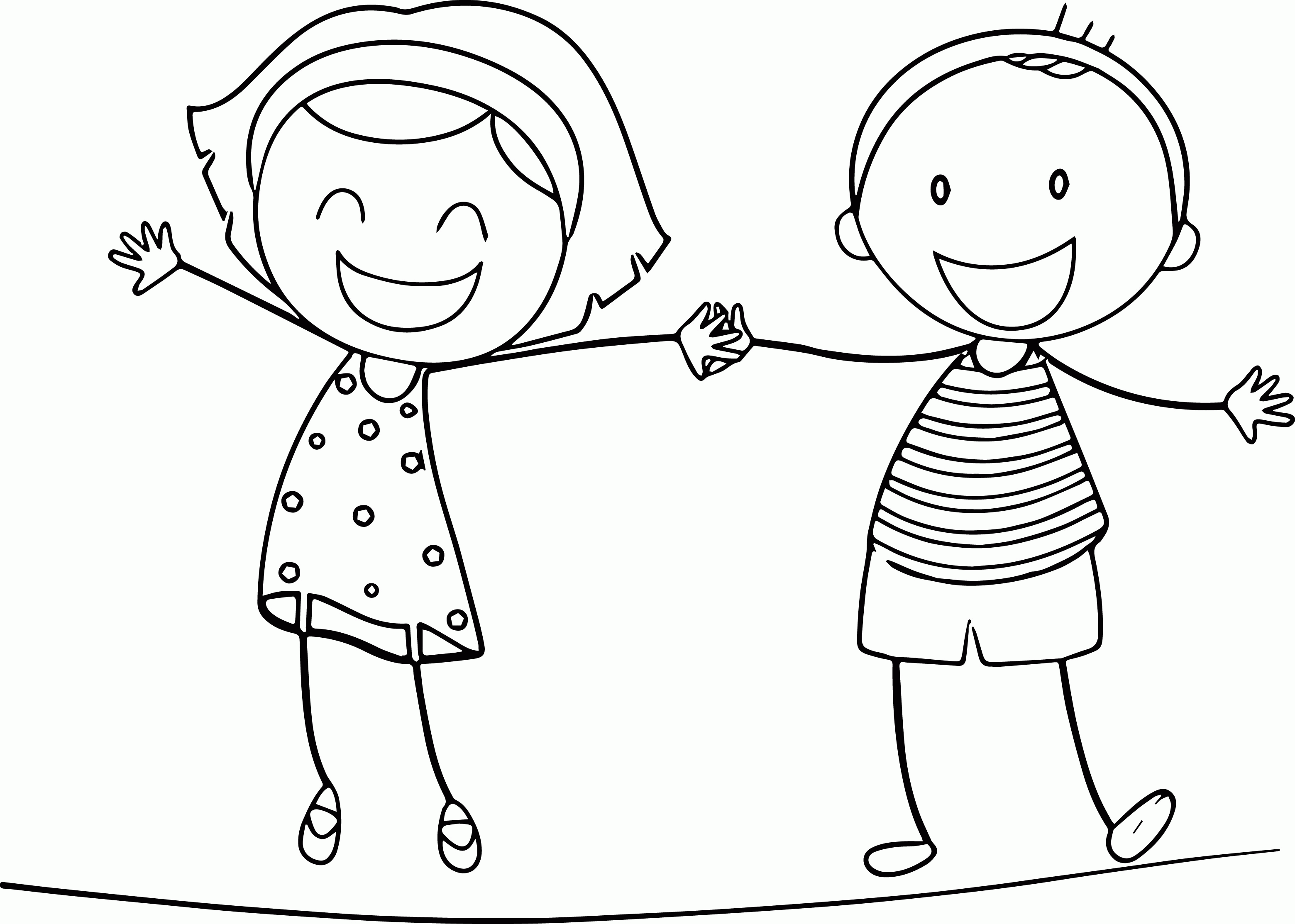 Boy And Girl - Coloring Pages for Kids and for Adults