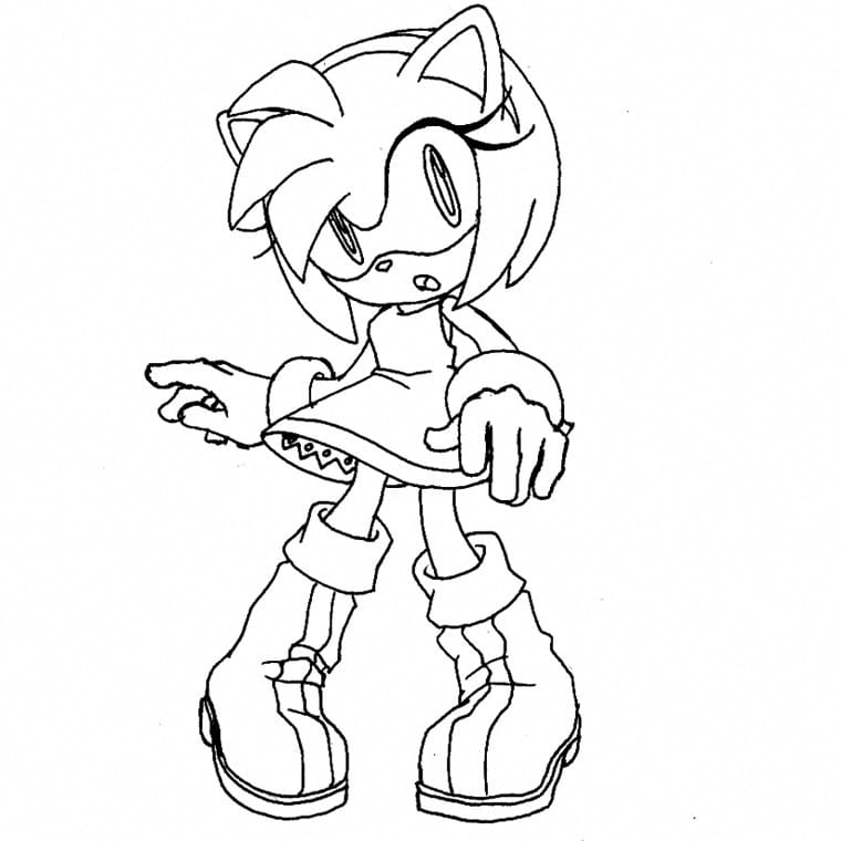 Amy Rose Sonic Coloring Page - Free Printable Coloring Pages for Kids
