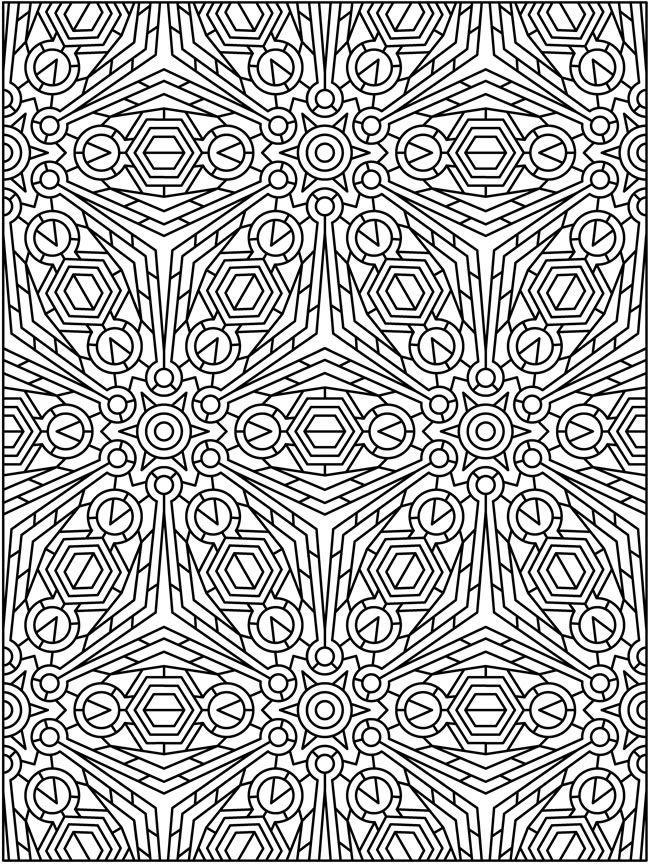Tessellations To Color - Coloring Pages for Kids and for Adults