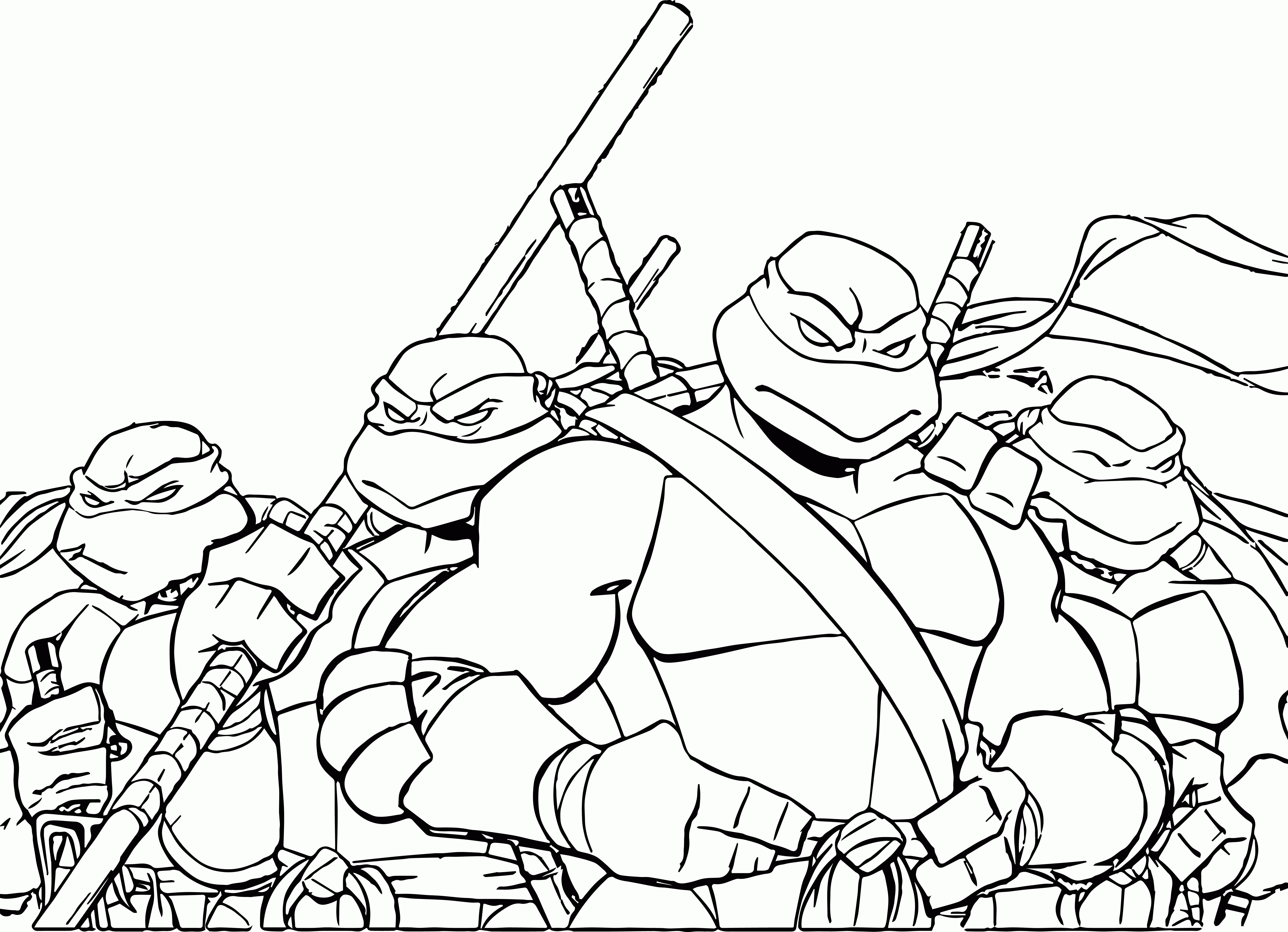 Ninja Turtles Cartoon Pictures Coloring Pages | Wecoloringpage
