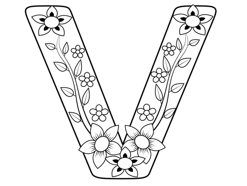 Letter V 4 Coloring Page - Free Printable Coloring Pages for Kids