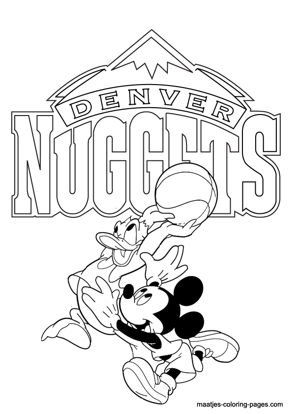 Denver Nuggets NBA Disney coloring pages