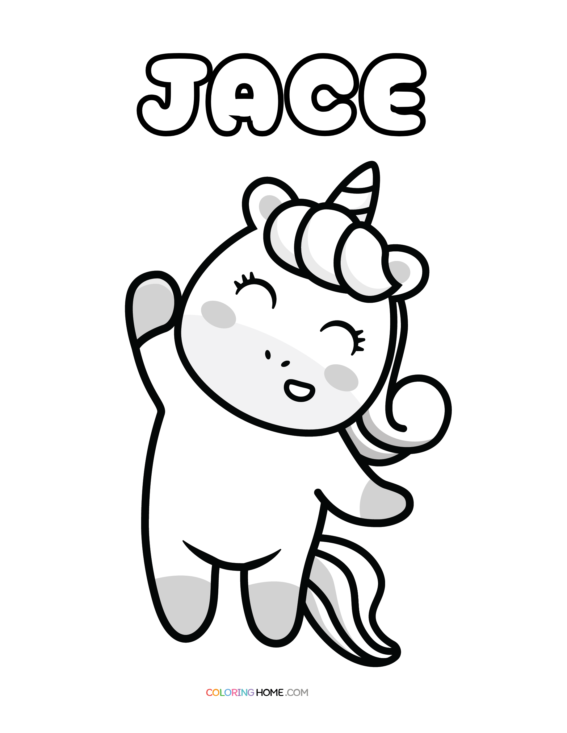 Jace unicorn coloring page