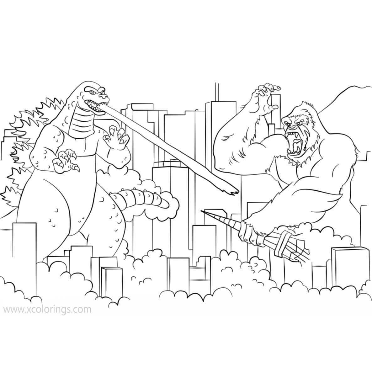 Godzilla Vs Kong Printable Coloring Pages - Novocom.top