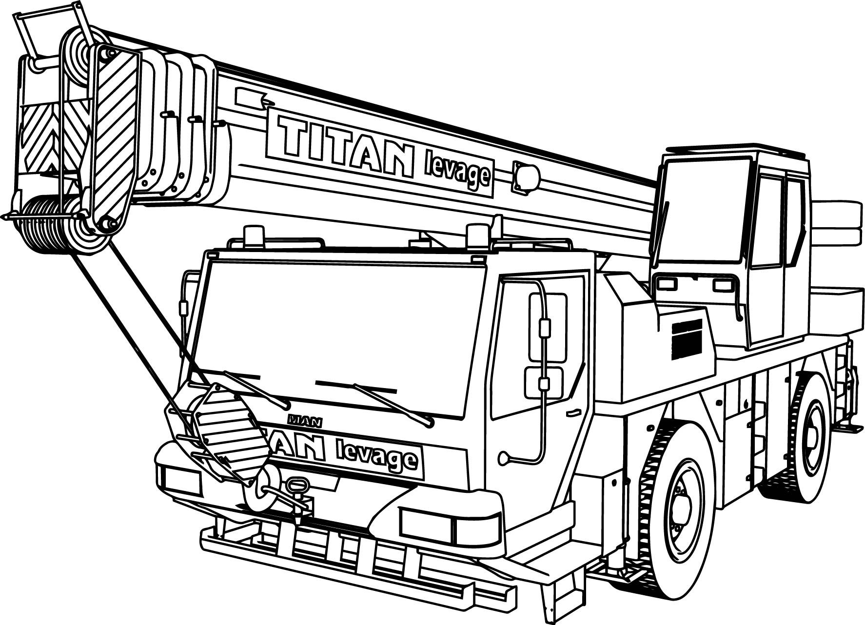 Crane Truck Coloring (Page 1) - Line.17QQ.com