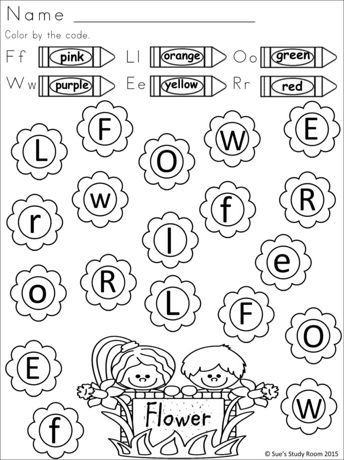 Coloring Pages Spring Letter Recognition For Prek And Tracing 