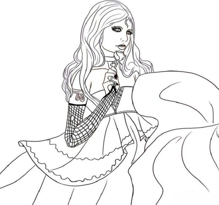 Vampire Princess Coloring Pages - Coloring and Drawing