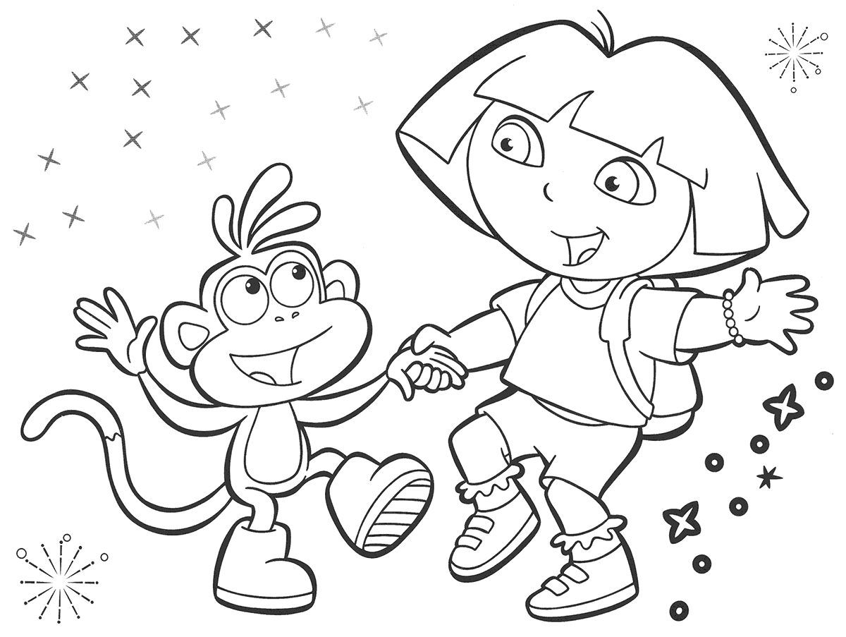 Dora Coloring Books. dora coloring pages backpack diego boots ...