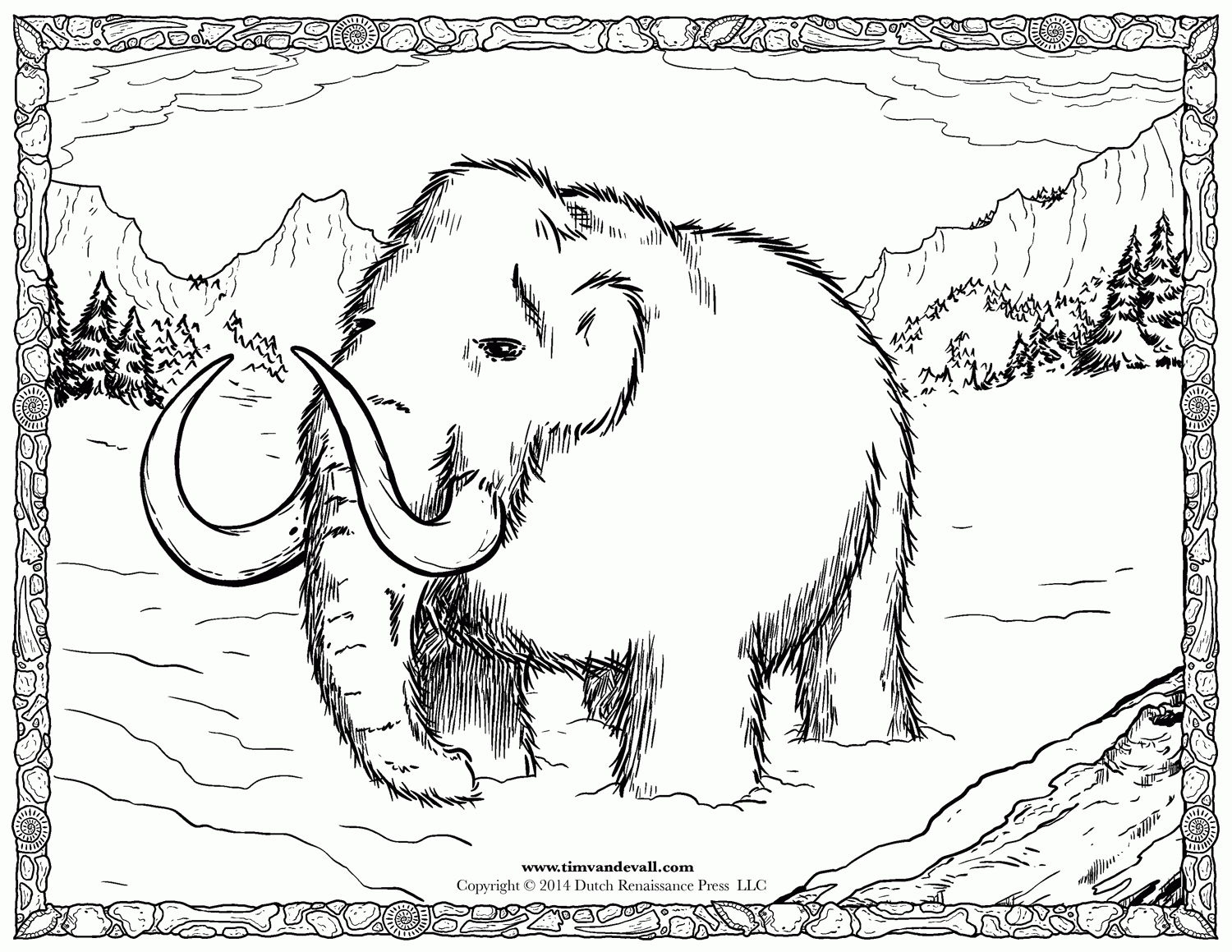 wooly mammoth coloring page - High Quality Coloring Pages