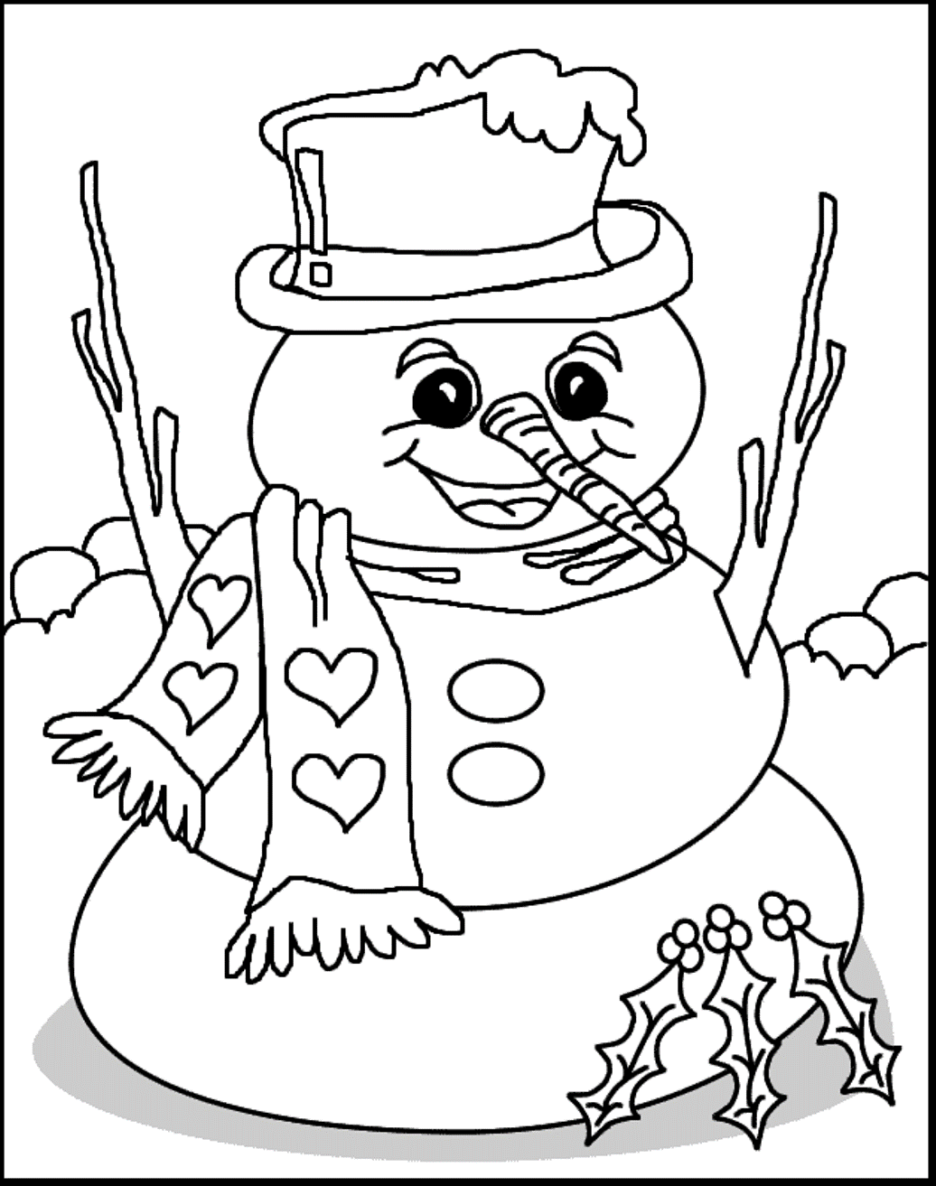snow scene coloring pages for kids