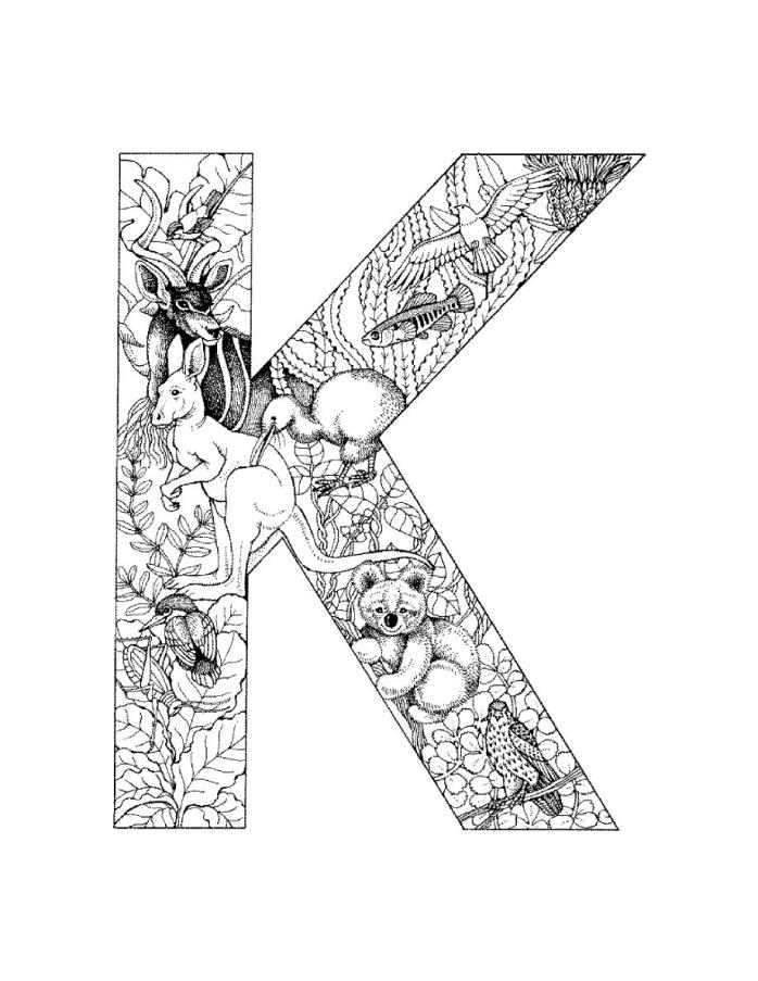 the letter k coloring pages