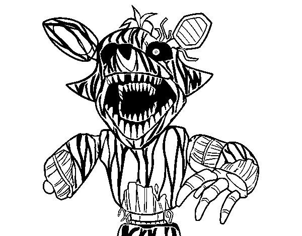 Terrifying Foxy from Five Nights at Freddy's coloring page ...